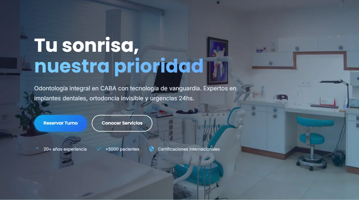 Landing page para clínica odontológica y servicios de ortodoncia avanzada